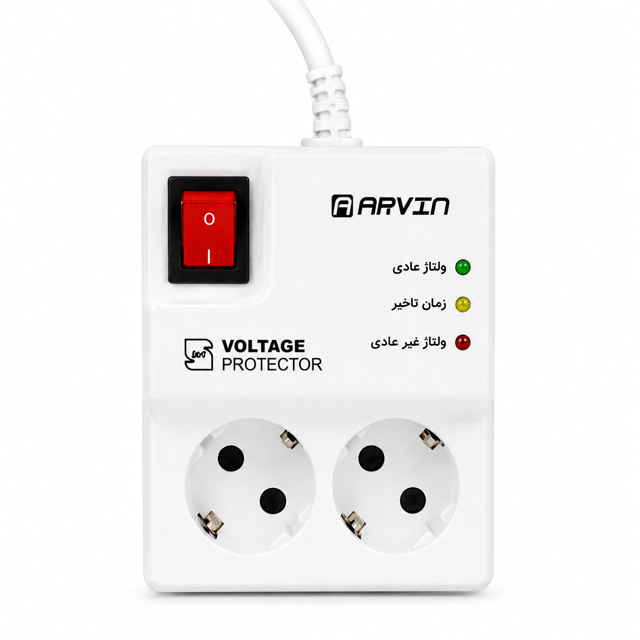 محافظ برق دوخانه آنالوگ آروین مناسب یخچال و فریزرPA702